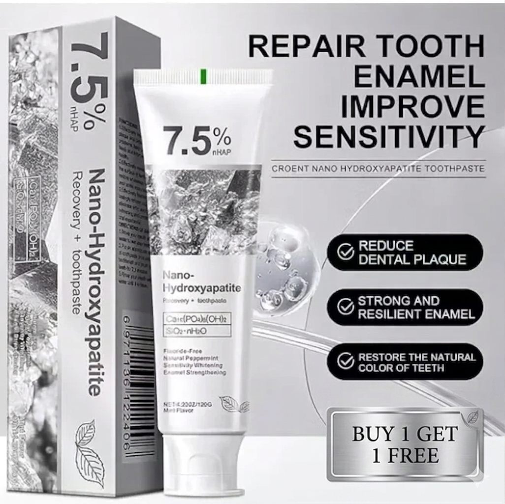 7.5% Nano Hydroxyapatite Toothpaste | Teeth Whitening Formula١ کے ساتھ ١ فری